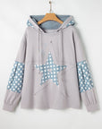 Hallie Star Pattern Drawstring Hoodie