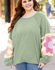 Sara Flower Raglan Sleeve Top
