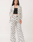 Long sleeve polka dot blazer and pants set