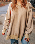 Ella Ribbed Trim Oversized Sweatshirt