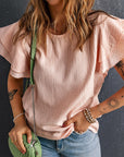 Sabrina Tiered Ruffled Short Sleeve Blouse