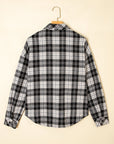 Plaid Chest Pocket Long Sleeve Buttoned Shirt