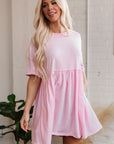 Estella Pocketed Raw Edge Babydoll Dress