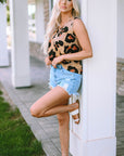 Carly Leopard Button Tank Top