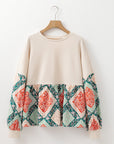 Paisley Patchwork Long Sleeve Top