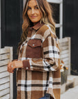 Phoebe Pocketed Buttoned Plaid Shirt Jacket