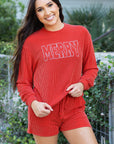 MERRY Long Sleeve Top and Shorts Set