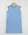 Mineral Wash Sleeveless Mini Dress