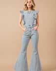 Ruffle Bell Bottom Jumpsuit