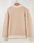 Ximena Rhombus Textured Knit Sweater
