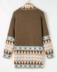 Aztec Geometric Open Front Cardigan
