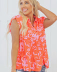 Karla Floral Collared Button Blouse