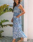 Malka Boho Smocked High Waist Maxi Dress
