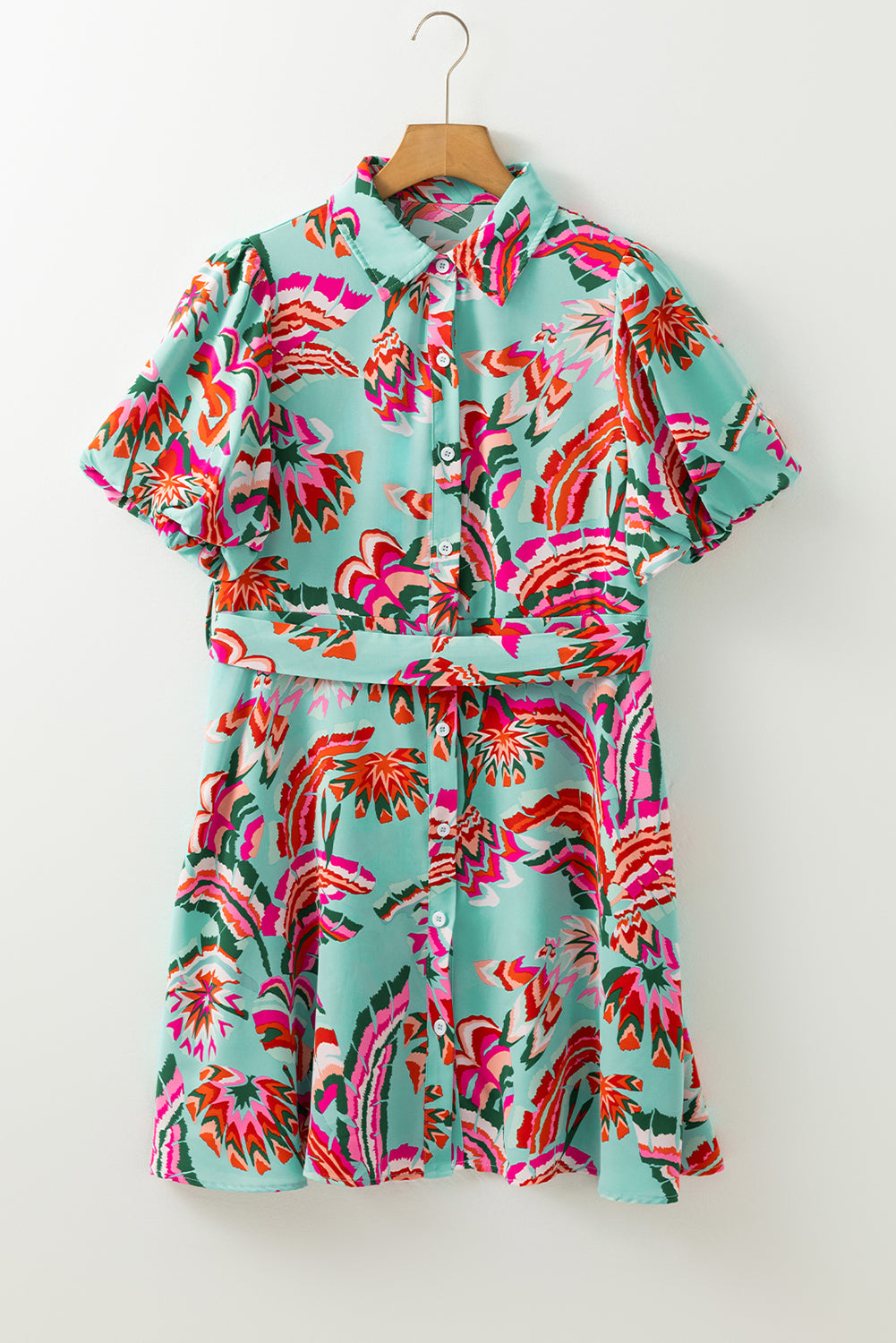 Erin Lace-up High Waist Buttoned Mini Dress