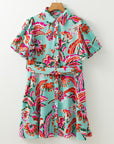 Erin Lace-up High Waist Buttoned Mini Dress