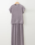 Leilany Corded Knit Short Sleeve Set
