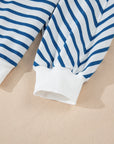 Stripe Drop Shoulder Crewneck Sweatshirt