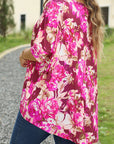 Plus Size Floral 3/4 Sleeve Blouse