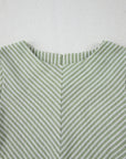Stripe Textured Puff Sleeve Blouse