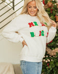 Christmas MERRY & Bright Chenille Sherpa Sweatshirt