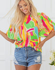 Angel Abstract Half Sleeve Blouse