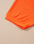 Textured V Neck T Shirt and Shorts Set