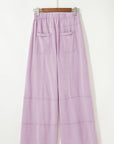 Mineral Wash Reverse Seam Drawstring Elastic Waist Pants