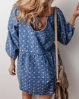 Hazel Open Back Loose Fit Denim Dress