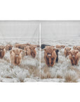 Highland Cow Curtains Window Curtain 28"x40" (2-Piece) Made in America