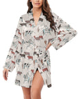Cattle Drive Women's Belted Satin Feel Dressing Lounge Robe