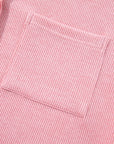 Camille Ribbed Knit Collared Henley Top