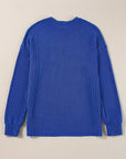GAME DAY Textured Long Sleeve Crewneck Top