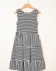 Ellie Stripe U Neck Sleeveless Loose Fit Mini Dress