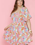 Lea Puff Sleeve Square Neck Plus Babydoll Dress