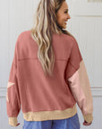 Star Patchwork Reverse Seam Drop Shoulder Sweatshirt