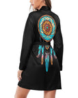 Dream Catcher Women's Belted Satin Feel Dressing Lounge Robe