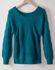 Lia Hollow-out Puffy Sleeve Knit Sweater