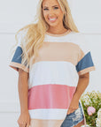 Kensley Patchwork Side Split Tunic Top