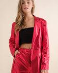 Sleek Metallic Blazer Set