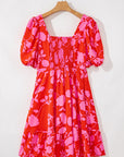 Kayla Floral Sweetheart Neck Dress
