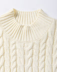 Solid Cable Knit Sleeveless Sweater