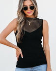 Nadia Ribbed Texture Mesh Sweater Vest
