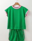 Araceli Two Tone Textured Tee and Shorts Set