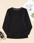 Bow Mesh Long Sleeve Top