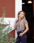 Tara Short Sleeve Lace Competition Shirt - Taupe
