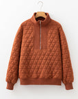 Geometric Quilted Half-Zip Sweatshirt
