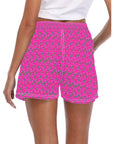Women's Pink Lightning Bolt Beach Board Shorts