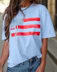 Flag Bow Crewneck Graphic Tee