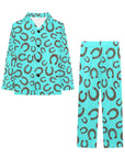 Turquoise Horseshoe Girl's Western Pajama Set