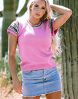 Marina Cap Sleeves Crewneck Sweater